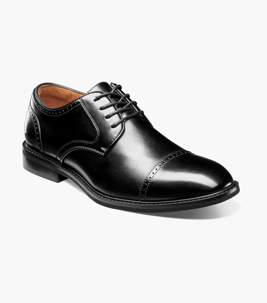 Stacy Adams Bailey Cap Toe Oxford Rich Leather Shoes Black 25750-001