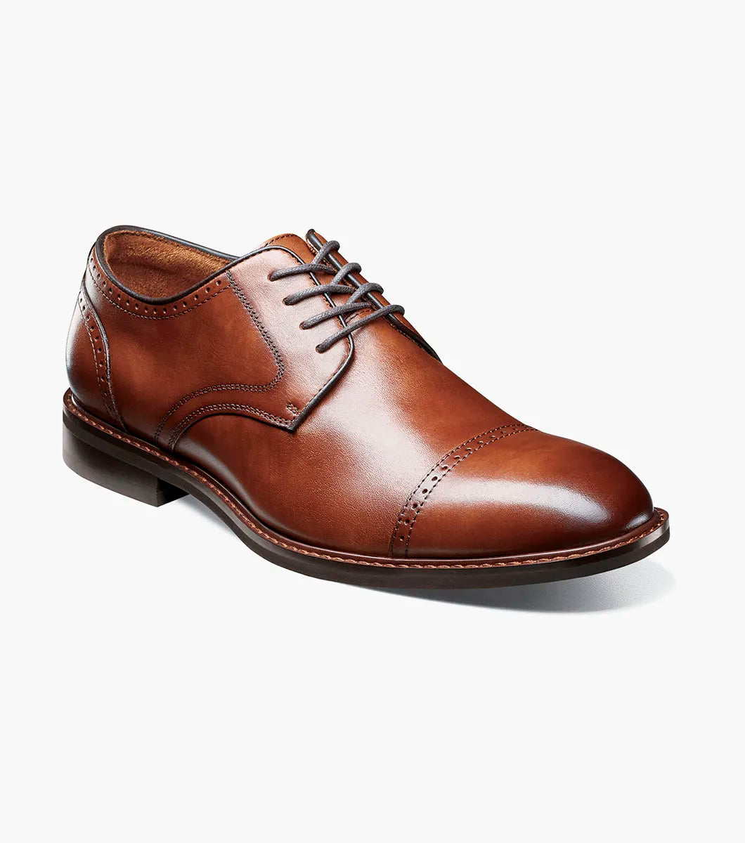 Stacy Adams Bailey Cap Toe Oxford Rich Leather Shoes Brandy 25750-226