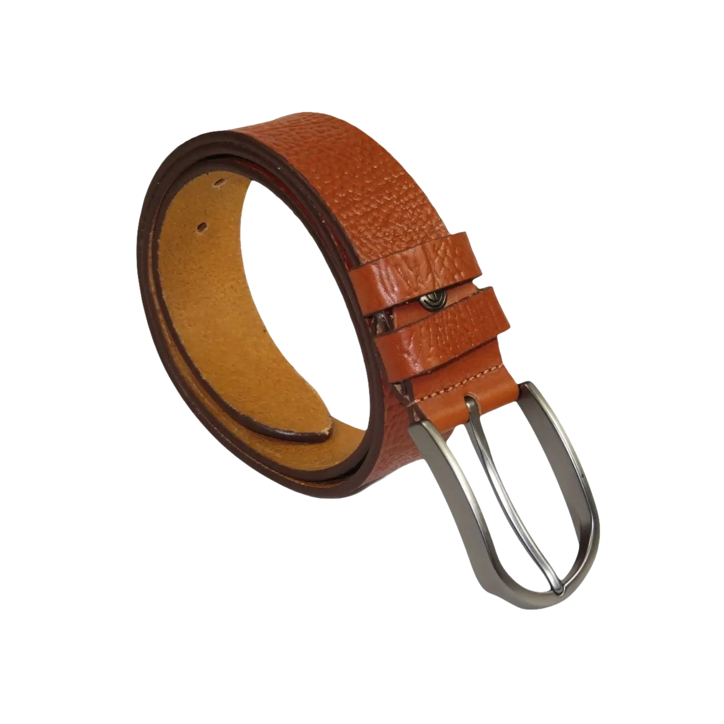 Men's Belt By PICCODER Turkey Genuine Leather Textured 3913 Tan