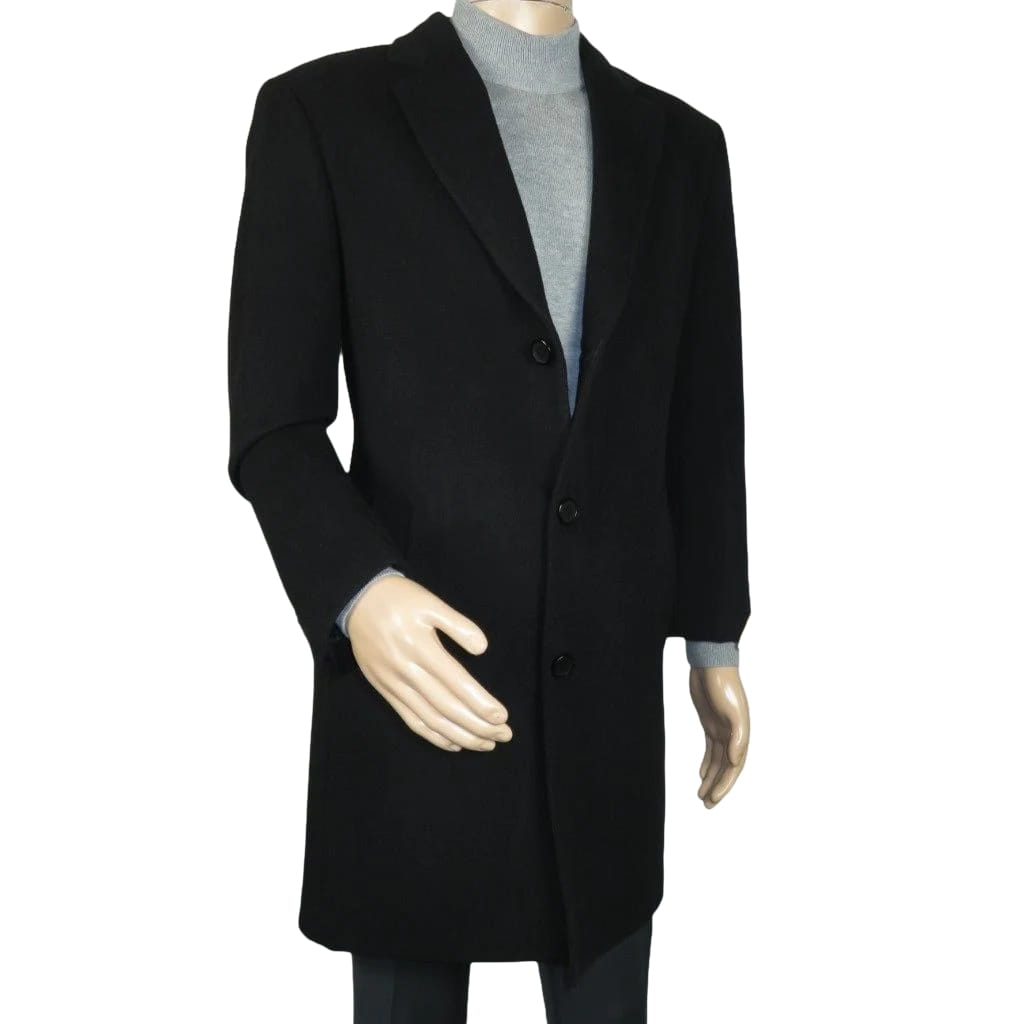 Men's CASILA Turkey Top Winter Coat Wool, Cashmere Blend 403140-13 Black
