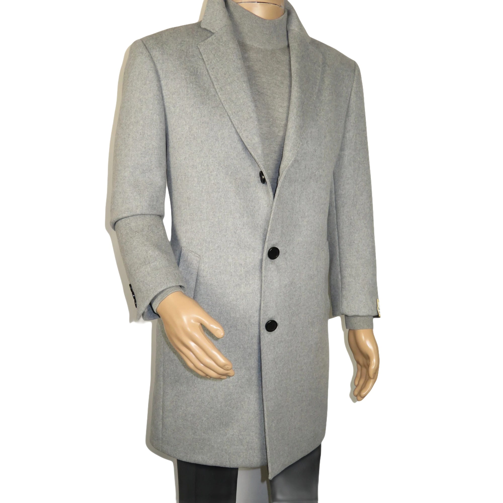 Men's CASILA Turkey Top Winter Coat Wool, Cashmere Blend 403140-26 Silver Gray