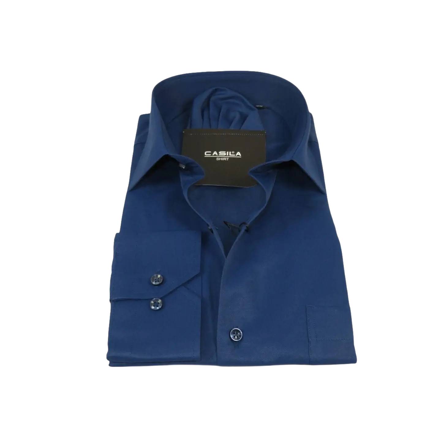 Men's Shirt, Hankie CASILA Turkey Cotton Blend Long Sleeves 501470-07 Solid Navy