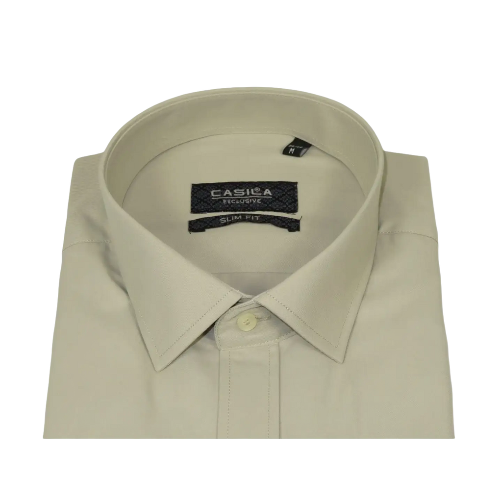 Men's Shirt, Hankie CASILA Turkey Cotton Blend Long Sleeves 501480-06 Solid Sage
