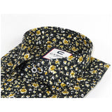 Men's Shirt By CASILA Turkey Cotton Blend Long Sleeves 501570-03 Black Floral