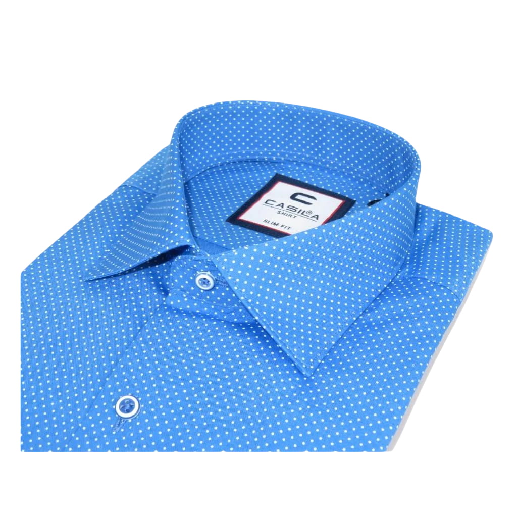 Men's Shirt Hankie CASILA Turkey Cotton Blend 501630-06 Blue Polka Dots