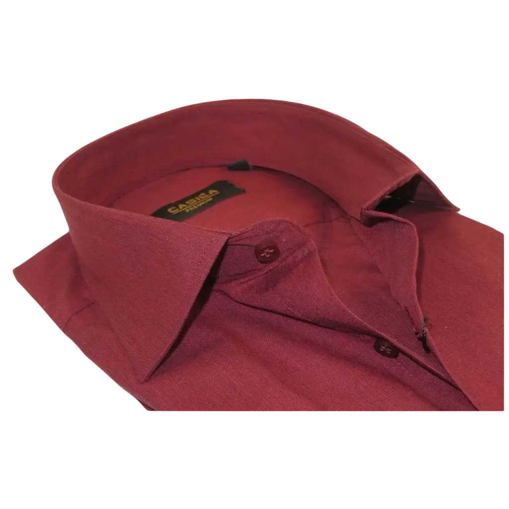Men's Shirt Hankie CASILA Turkey Cotton Blend Long Sleeves 501770-05 Burgundy