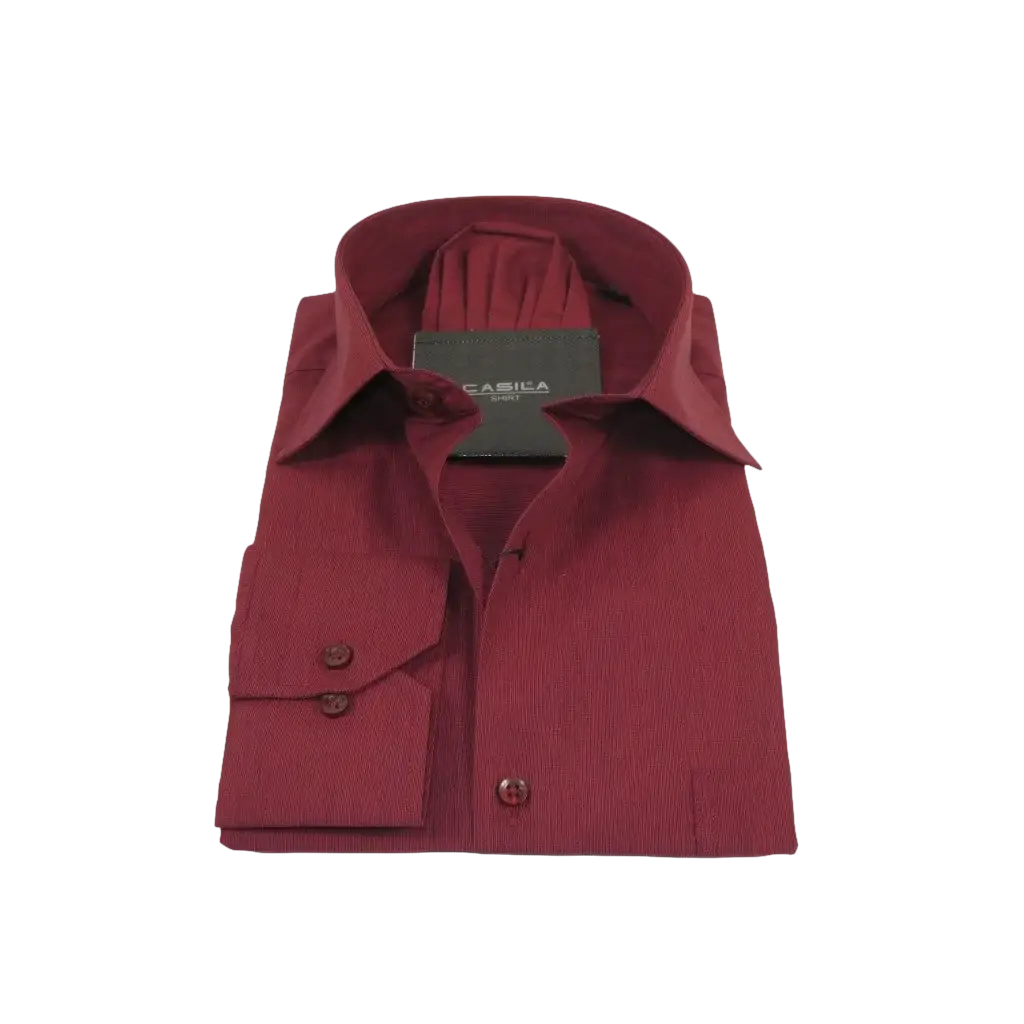 Men's Shirt Hankie CASILA Turkey Cotton Blend Long Sleeves 501770-05 Burgundy