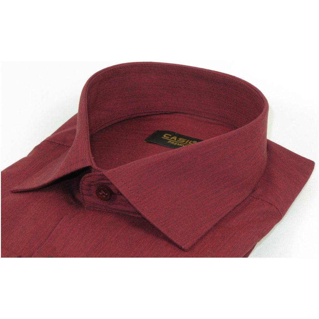 Men's Shirt Hankie CASILA Turkey Cotton Blend Long Sleeves 501770-05 Burgundy