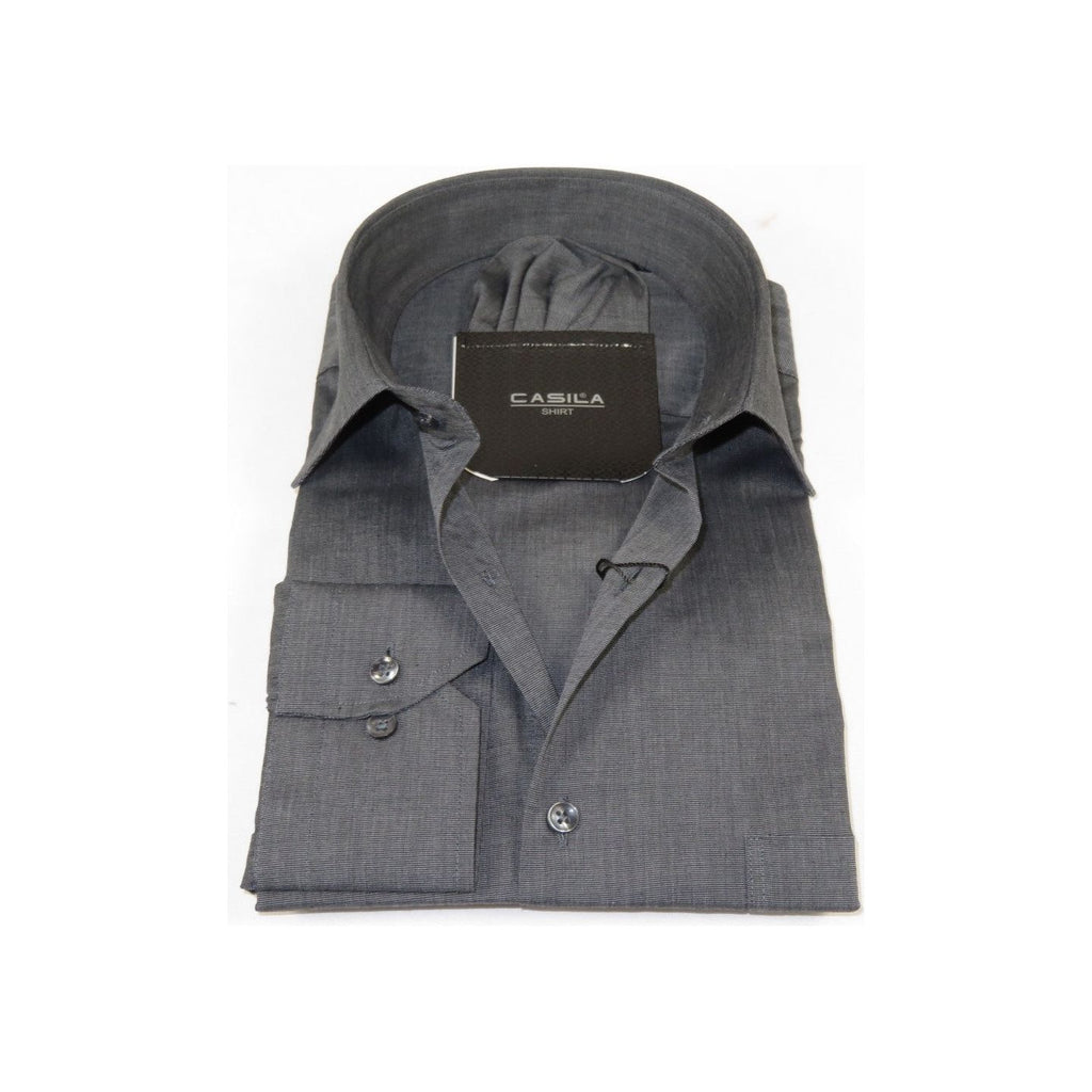 Men's Shirt Hankie CASILA Turkey Cotton Blend 501770-06 Charcoal Oxford Texture