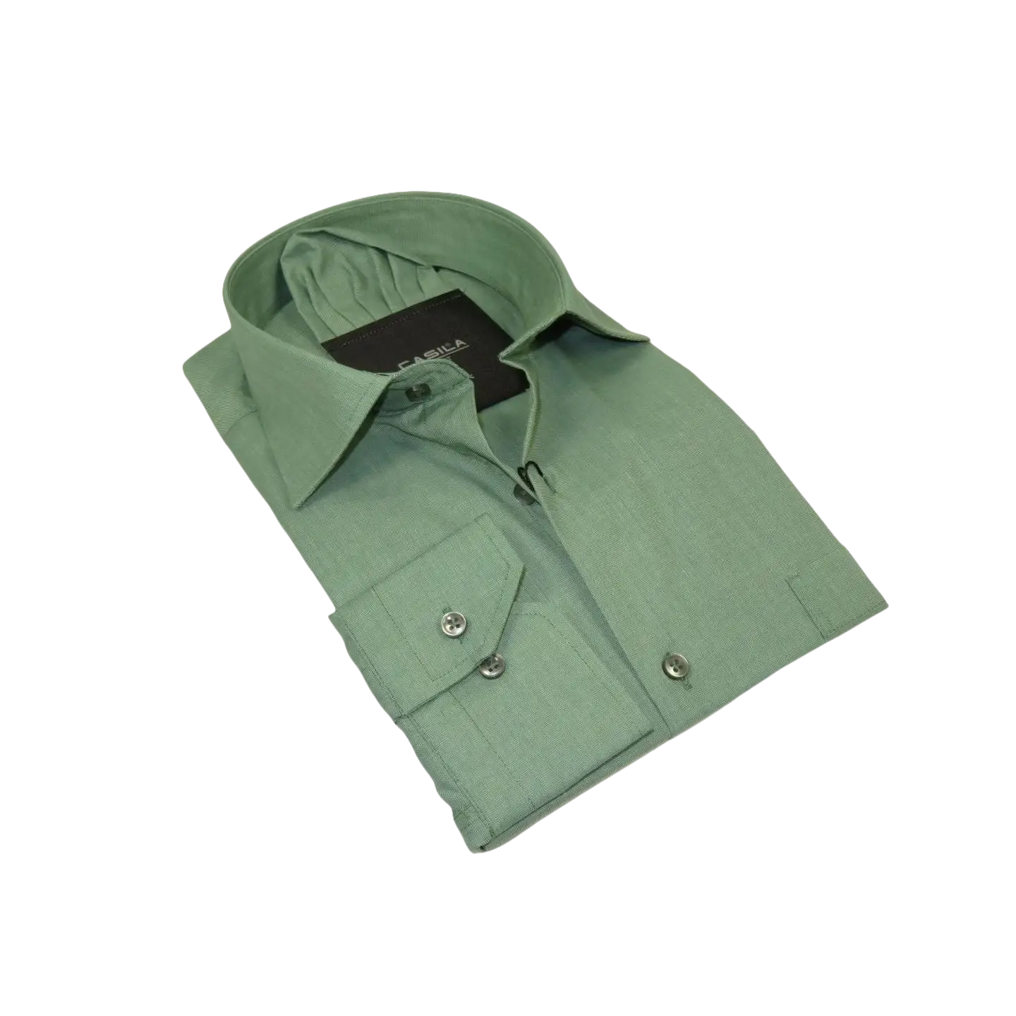Mens Shirt Hankie CASILA Turkey Cotton Blend Long Sleeves 501770-07 Solid Green