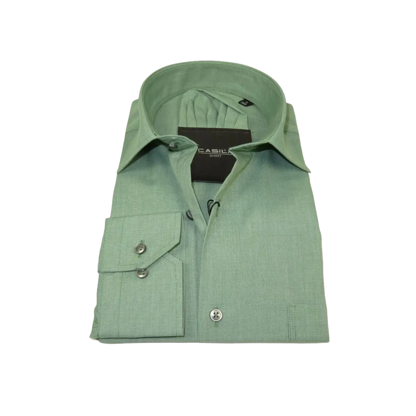 Mens Shirt Hankie CASILA Turkey Cotton Blend Long Sleeves 501770-07 Solid Green