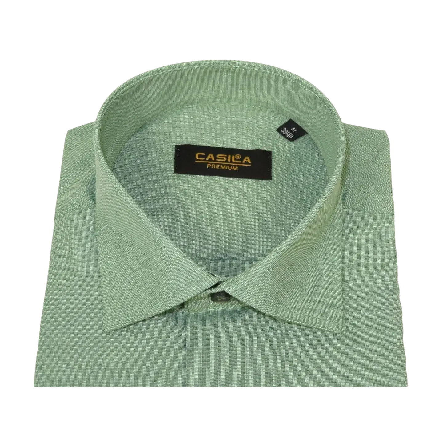Mens Shirt Hankie CASILA Turkey Cotton Blend Long Sleeves 501770-07 Solid Green