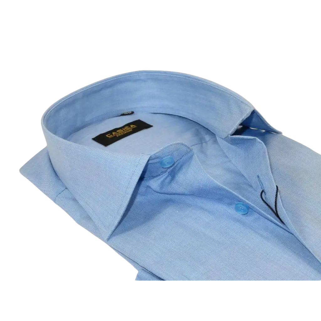 Men's Shirt Hankie CASILA Turkey Cotton Blend Long Sleeves 501770-15 Blue