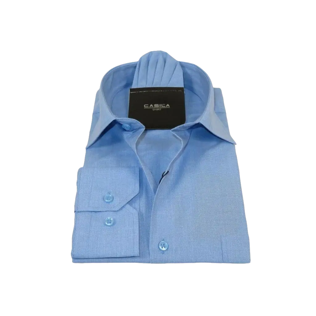 Men's Shirt Hankie CASILA Turkey Cotton Blend Long Sleeves 501770-15 Blue