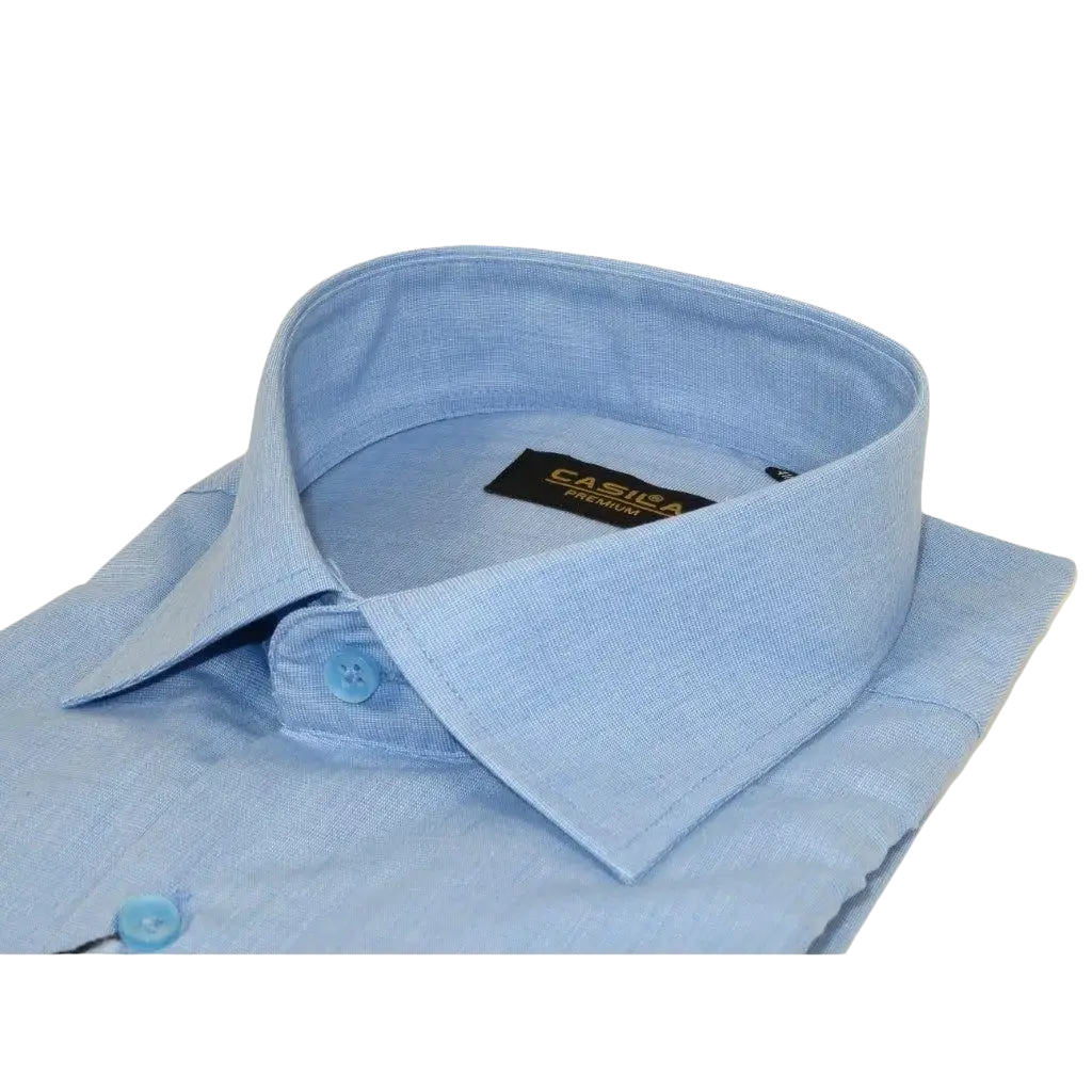 Men's Shirt Hankie CASILA Turkey Cotton Blend Long Sleeves 501770-15 Blue