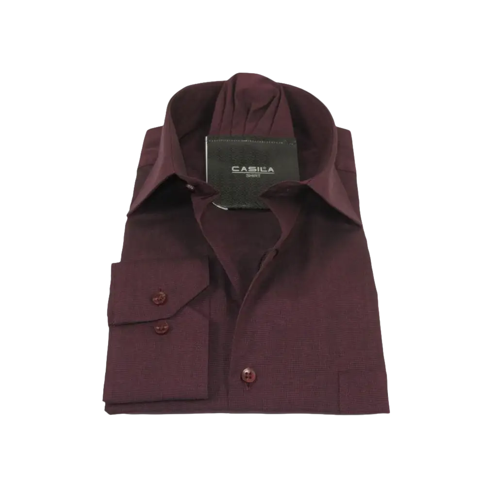 Men's Shirt Hankie CASILA Turkey Cotton Blend Long Sleeves 501770-16 Burgundy