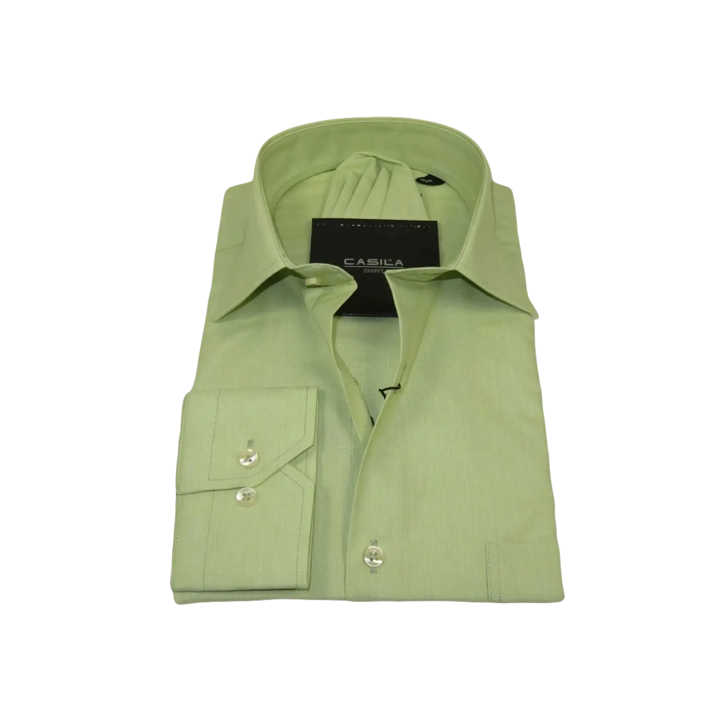 Men's Shirt Hankie CASILA Turkey Cotton Blend Long Sleeves 501770-18 Solid Green