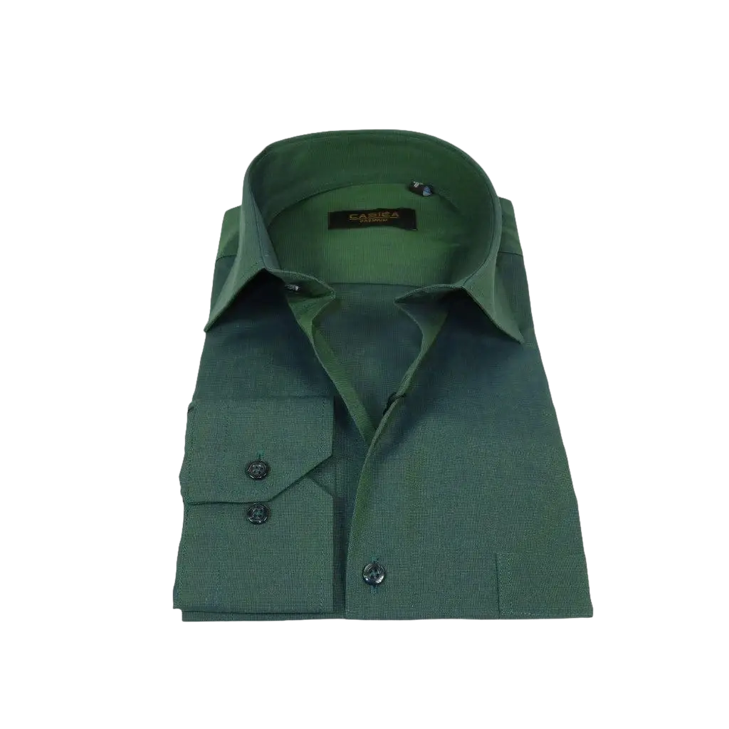 Men's Shirt Hankie CASILA Turkey Cotton Blend Long Sleeves 501770-23 Olive Green
