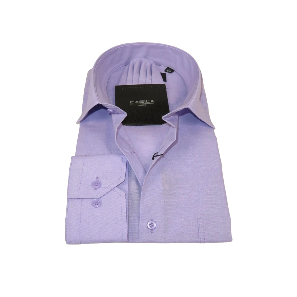 Men's Shirt Hankie CASILA Turkey Cotton Blend 501770-24 Lavender Oxford Texture