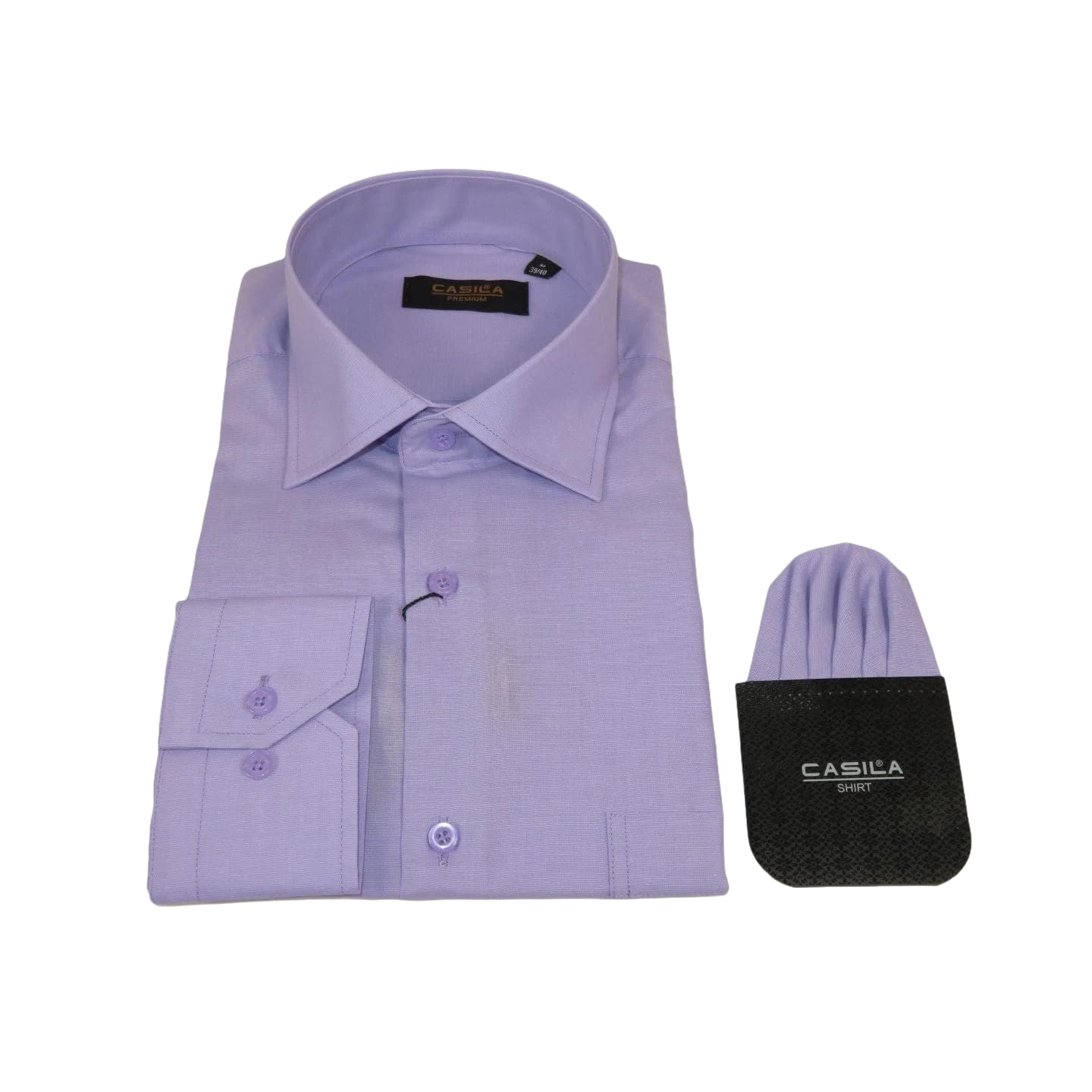 Men's Shirt Hankie CASILA Turkey Cotton Blend 501770-24 Lavender Oxford Texture