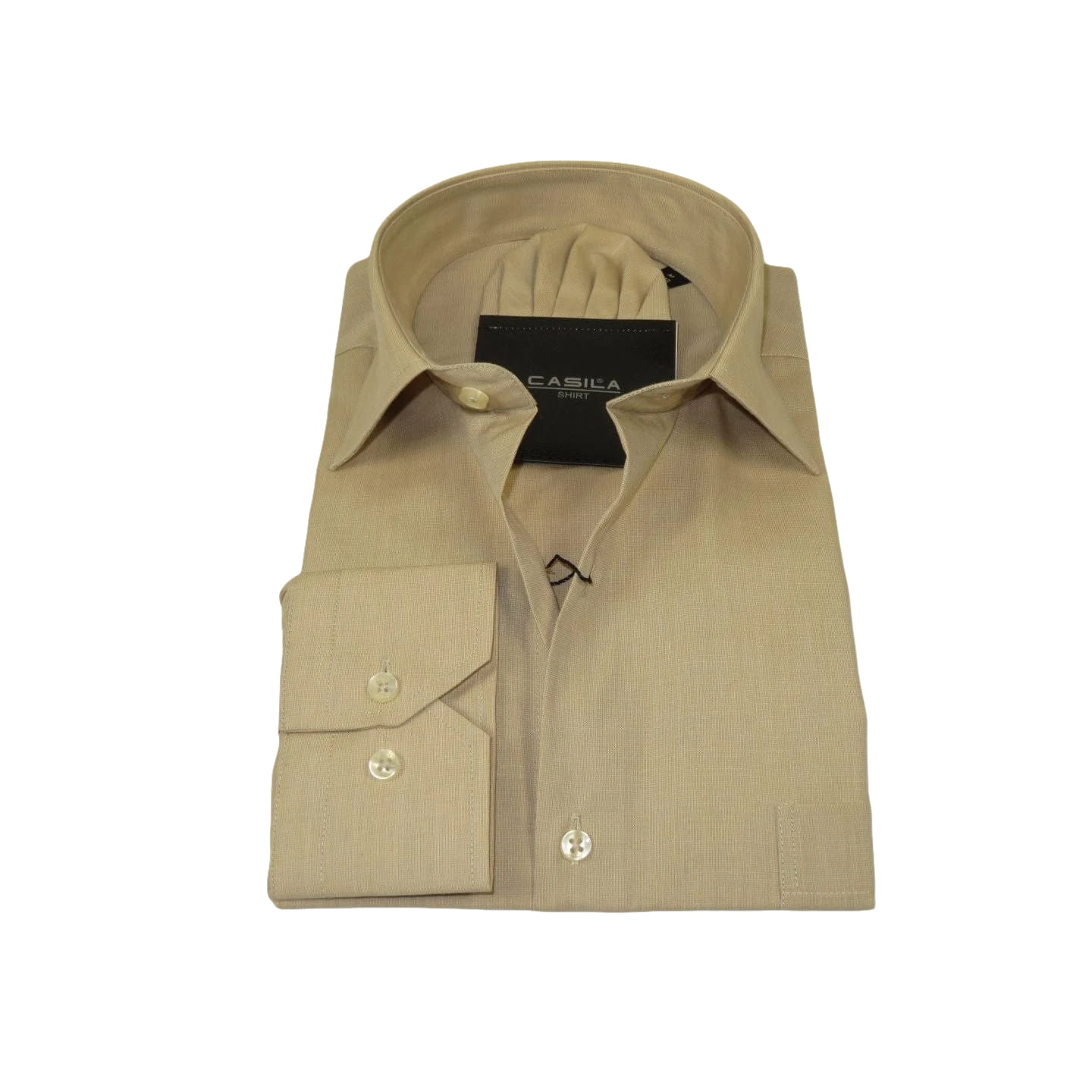 Men's Shirt Hankie CASILA Turkey Cotton Blend 501770-29 Tan Oxford Texture