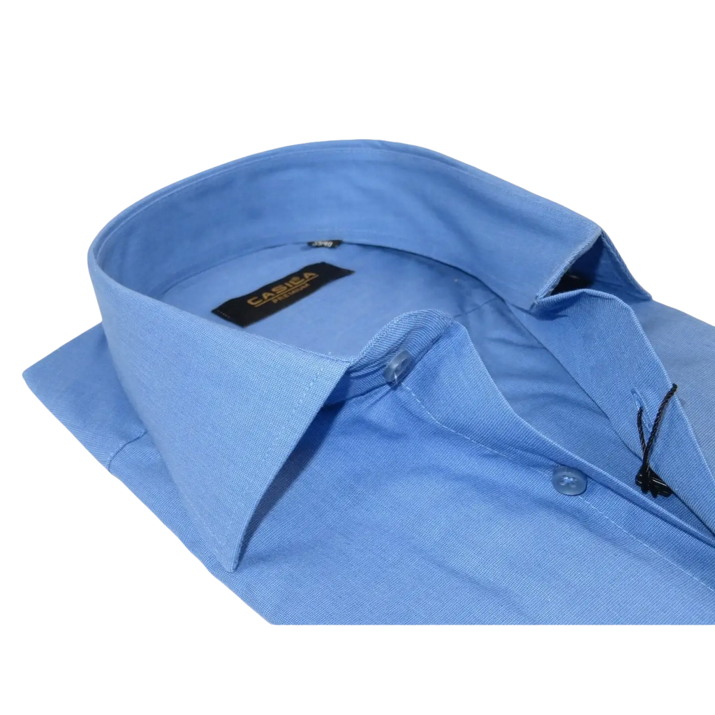 Men's Shirt Hankie CASILA Turkey Cotton Blend Long Sleeves 501770-46 Blue Oxford