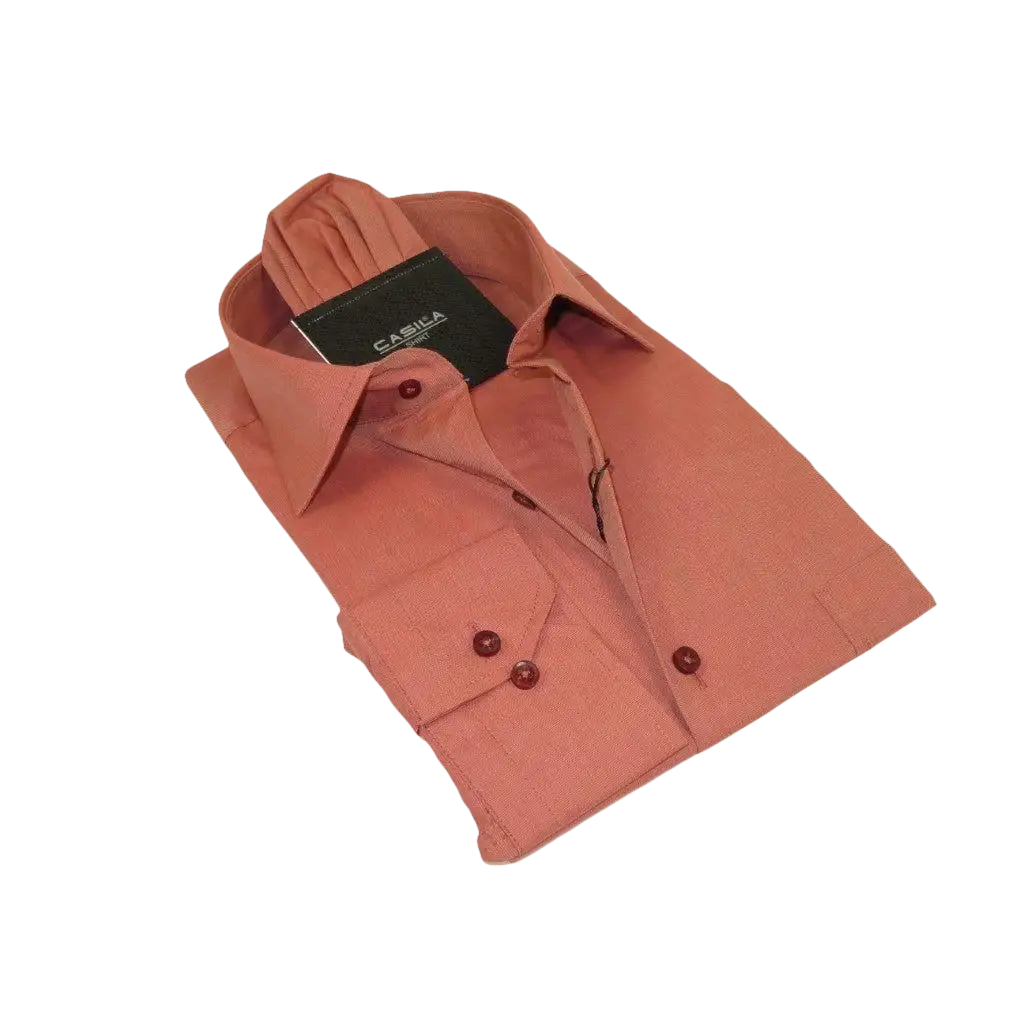 Men's Shirt Hankie CASILA Turkey Cotton Blend Long Sleeves 501770-50 Rust