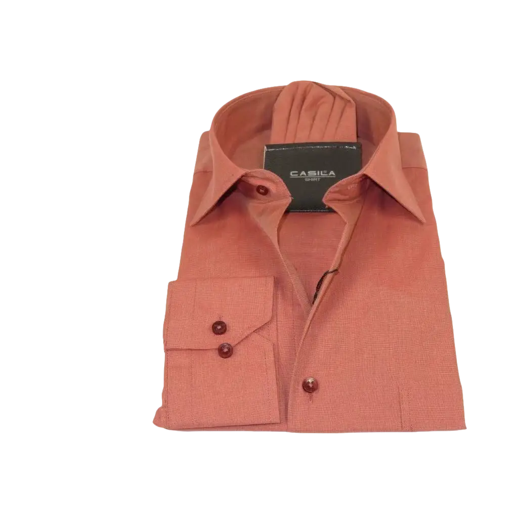 Men's Shirt Hankie CASILA Turkey Cotton Blend Long Sleeves 501770-50 Rust