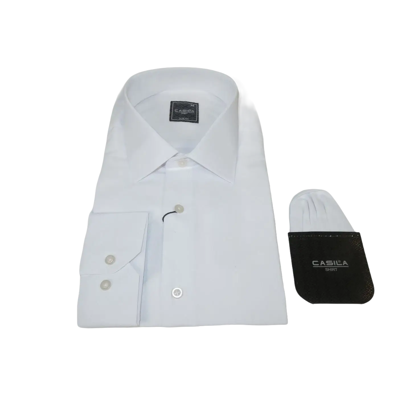 Men's Shirt Hankie CASILA Turkey Cotton Blend Long Sleeves 501800-01 White