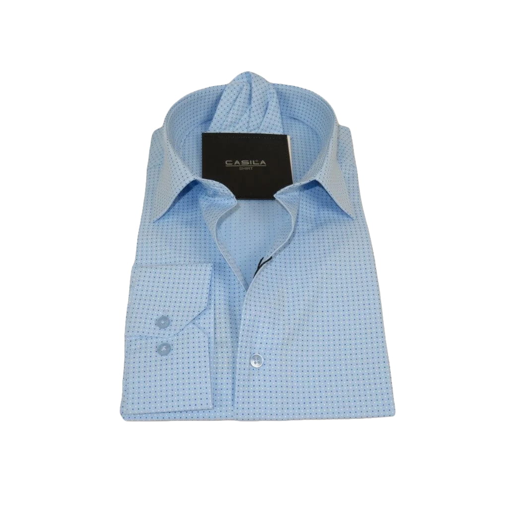 Men's Shirt Hankie CASILA Turkey Cotton Blend 501880-04 Blue Dots