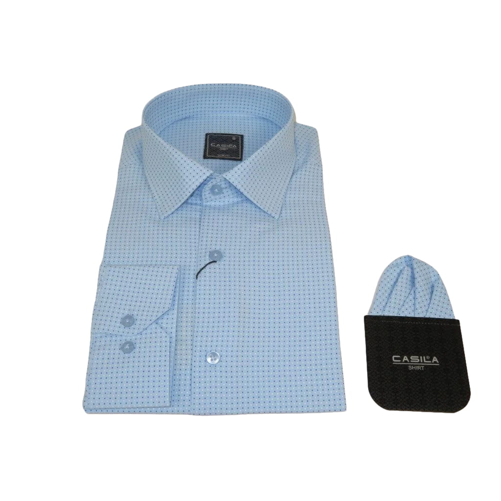 Men's Shirt Hankie CASILA Turkey Cotton Blend 501880-04 Blue Dots