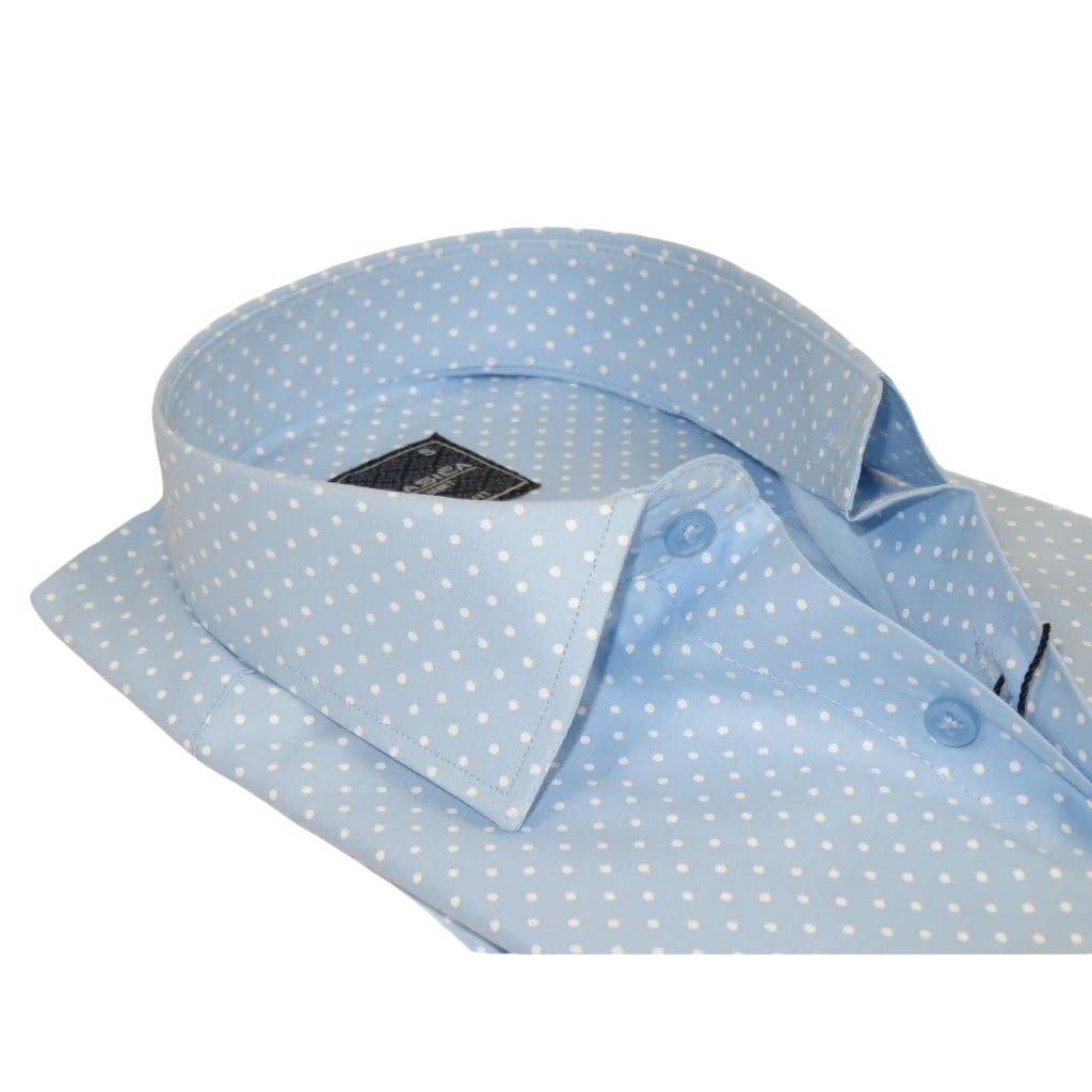Men Shirt Hankie CASILA Turkey Cotton Blend 501920-06 Blue Polka Dots