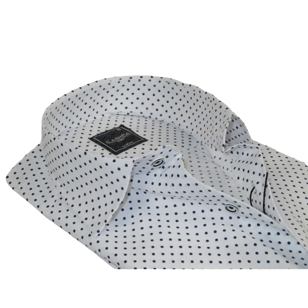 Mens Shirt Hankie CASILA Turkey Cotton Blend 501920-09 navy Polka Dots