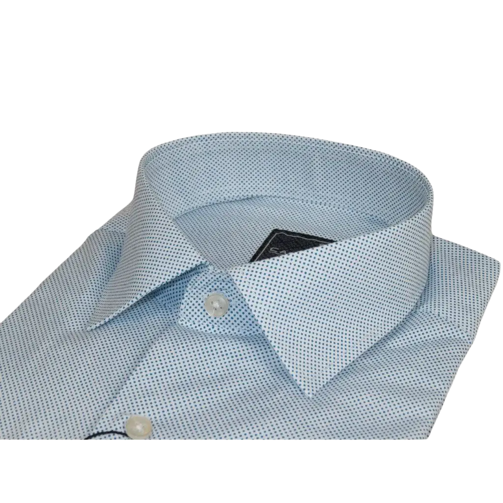 Mens Shirt Hankie CASILA Turkey Cotton Blend Long Sleeves 501970-06 Blue Dots
