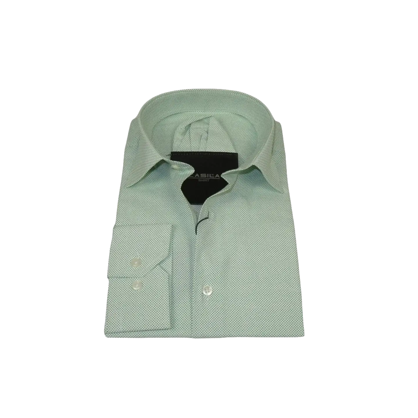 Men's Shirt, Hankie CASILA Turkey Cotton Blend 501970-07 Polka Dots Green