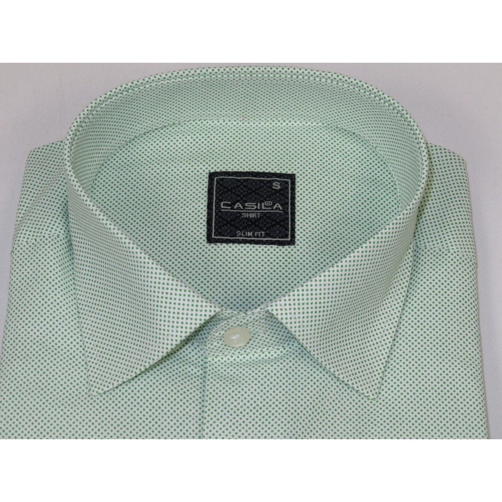Men's Shirt, Hankie CASILA Turkey Cotton Blend 501970-07 Polka Dots Green