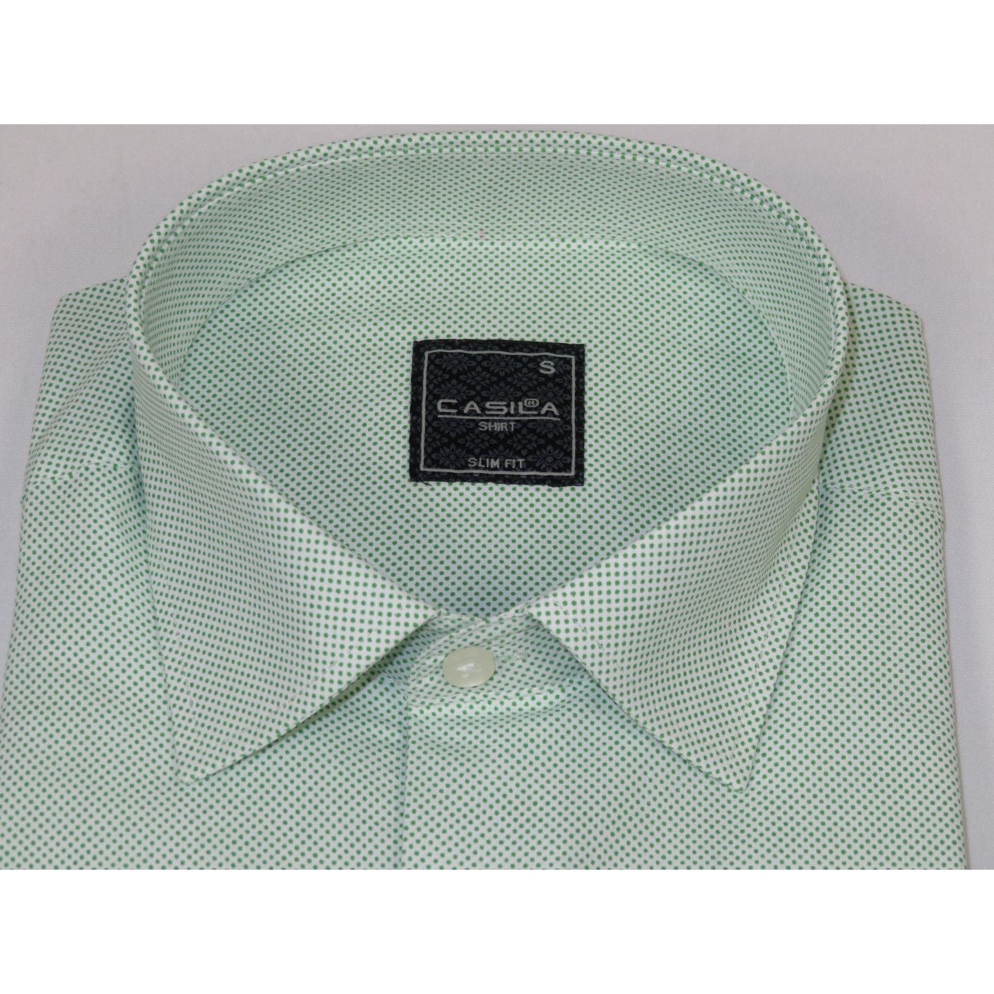 Men's Shirt, Hankie CASILA Turkey Cotton Blend 501970-07 Polka Dots Green