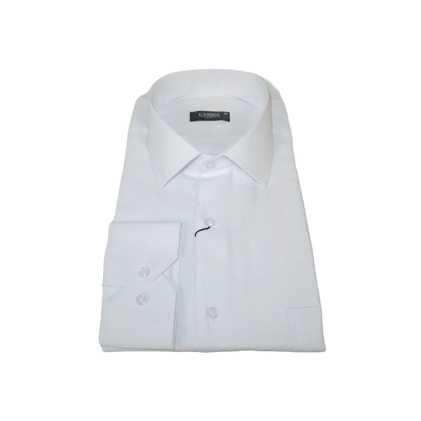 Men's Shirt By CASILA Turkey Cotton Blend Long Sleeves 501990-09 Solid White