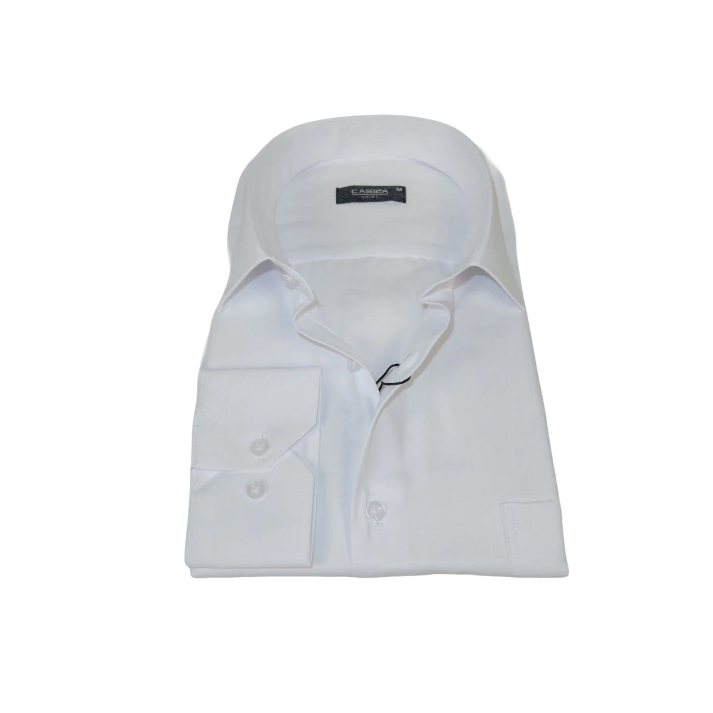 Men's Shirt By CASILA Turkey Cotton Blend Long Sleeves 501990-09 Solid White