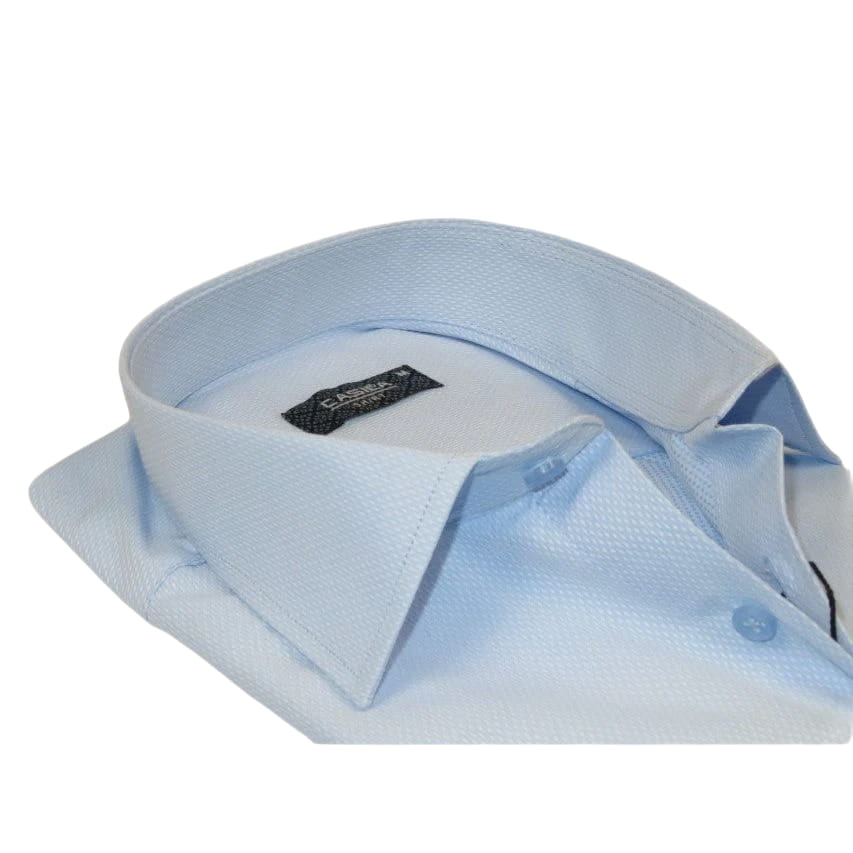 Men's Shirt CASILA Turkey Cotton Blend Long Sleeves 501990-12 Blue Pin Dots