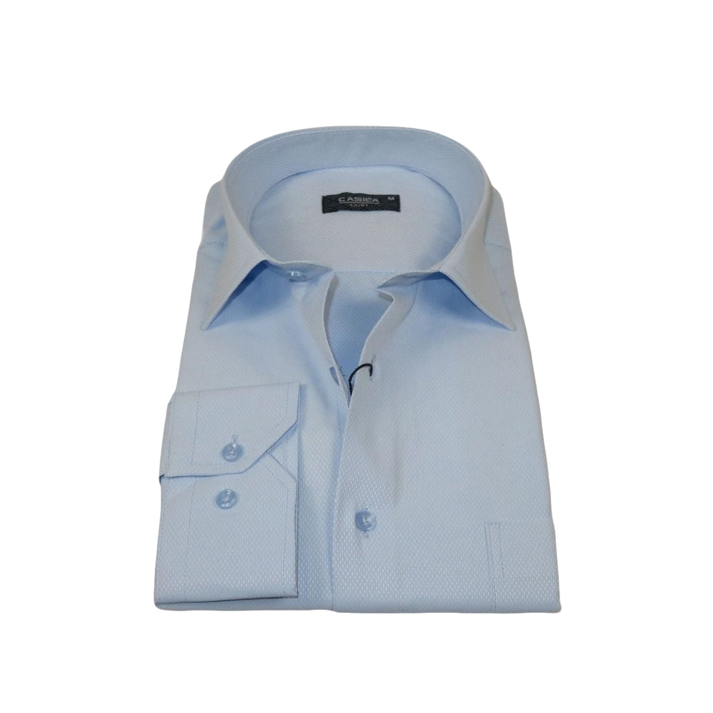 Men's Shirt CASILA Turkey Cotton Blend Long Sleeves 501990-12 Blue Pin Dots