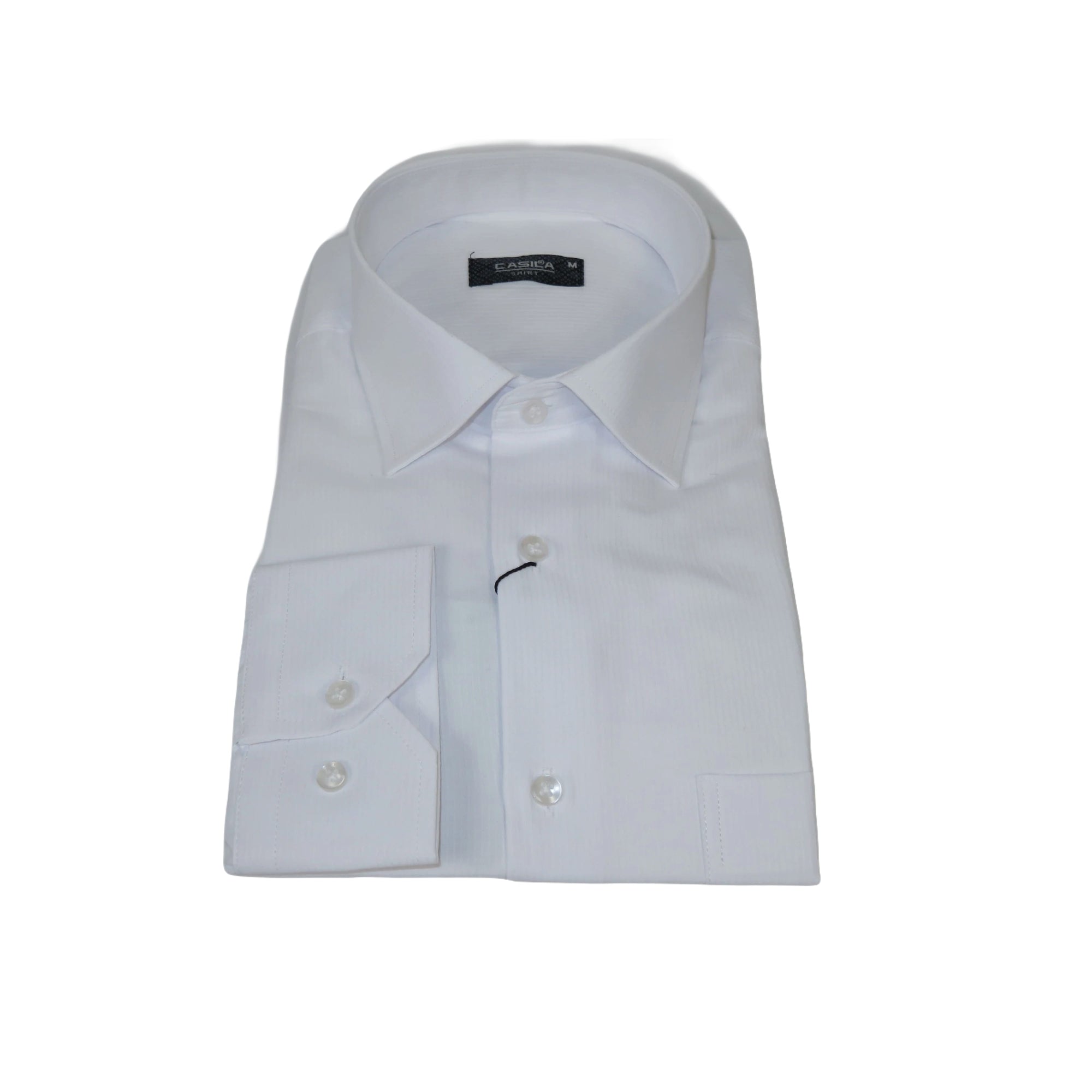Men's Shirt By CASILA Turkey Cotton Blend Long Sleeves 501990-19 White Corded