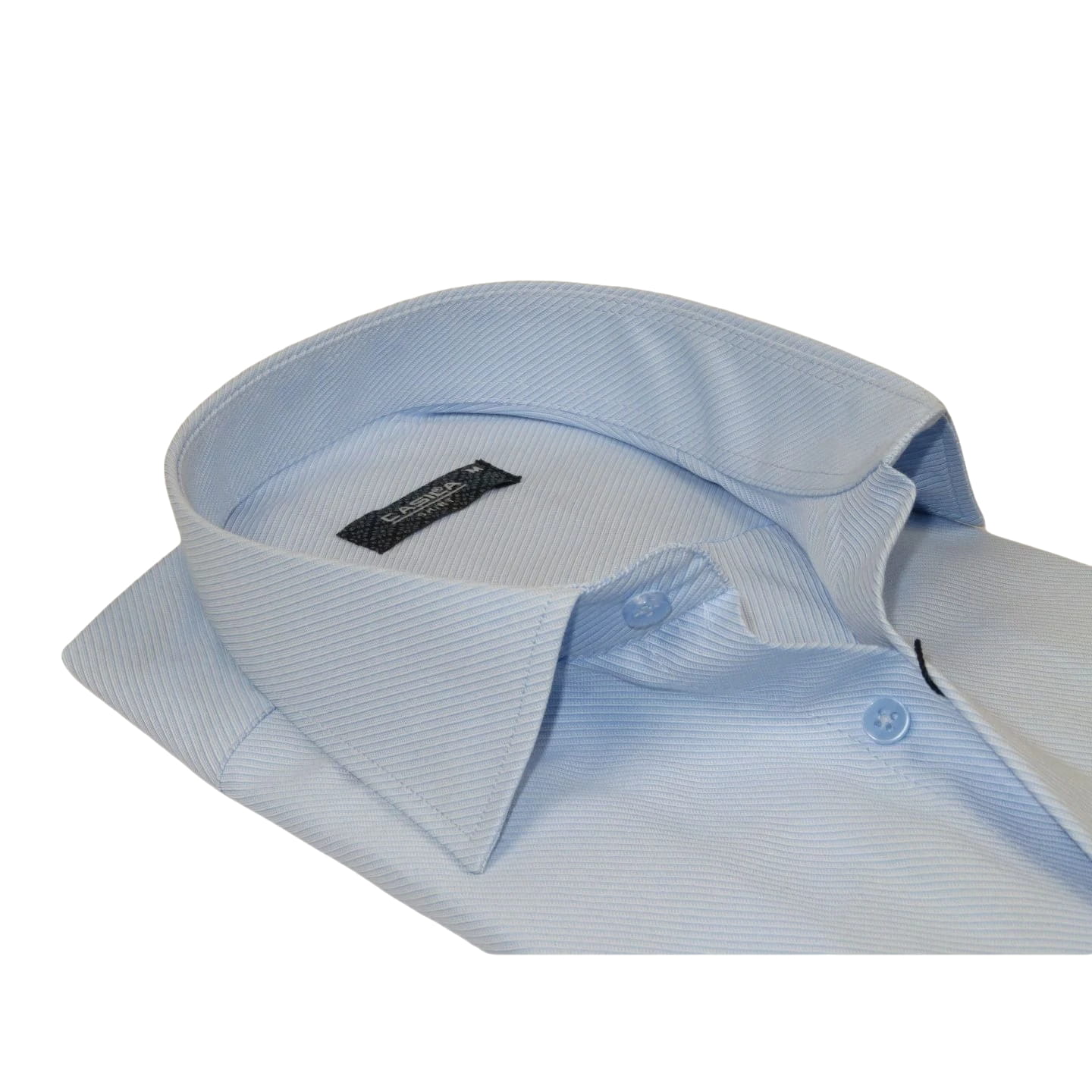 Men's Shirt CASILA Turkey Cotton Blend Long Sleeves 501990-24 Blue Twill Texture