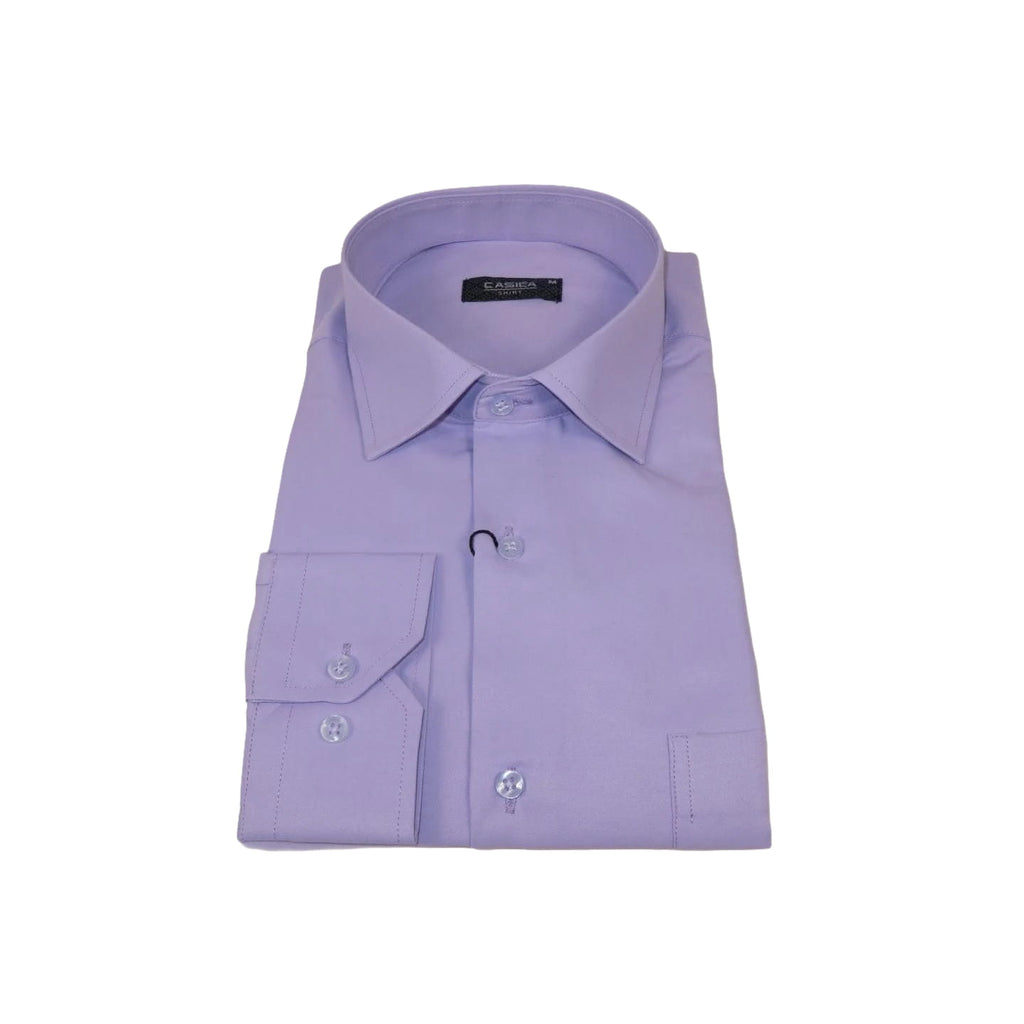 Men's Shirt By CASILA Turkey Cotton Blend Long Sleeves 502000-10 Solid Lavender