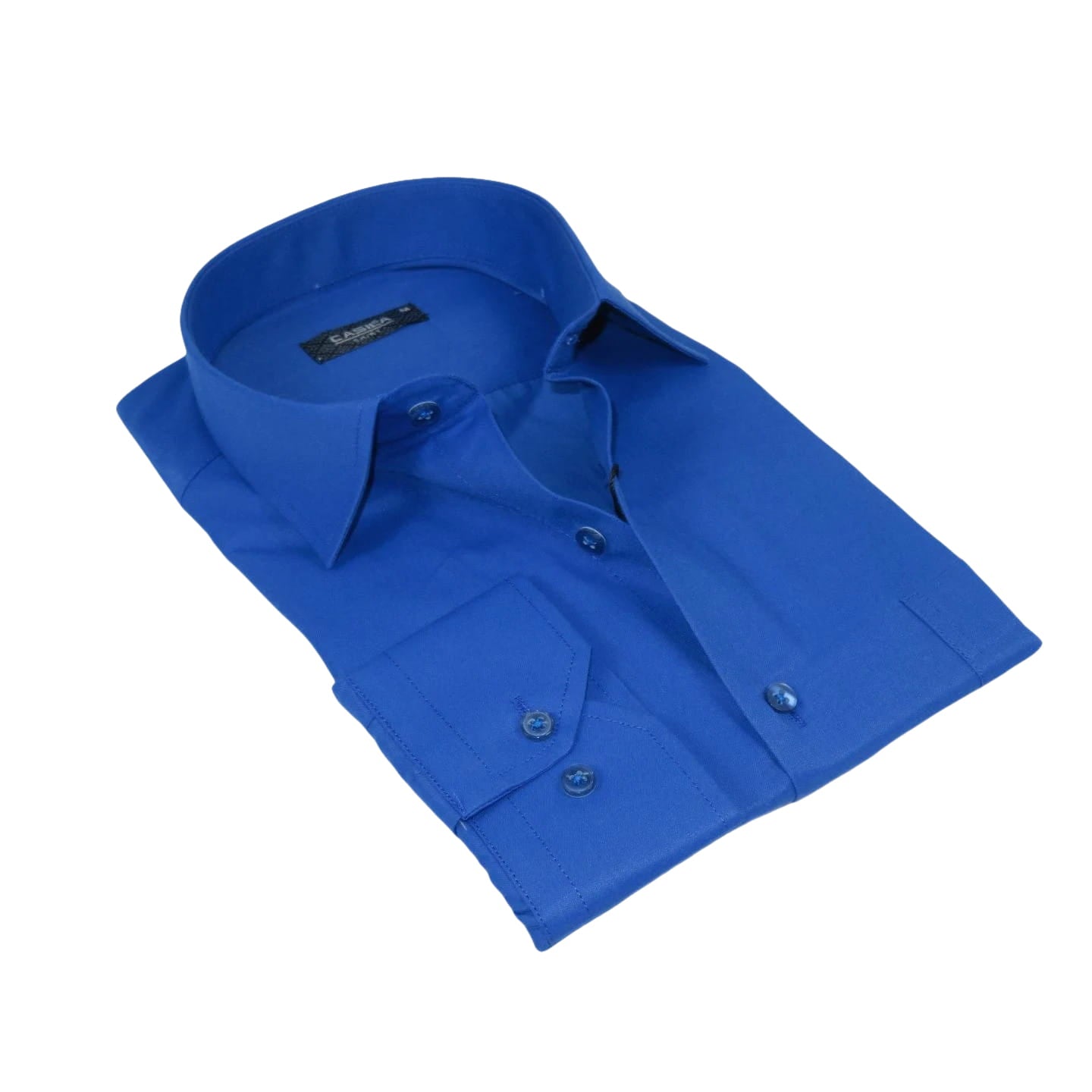 Men's Shirt By CASILA Turkey Cotton Blend Long Sleeves 502000-04 Solid Royal
