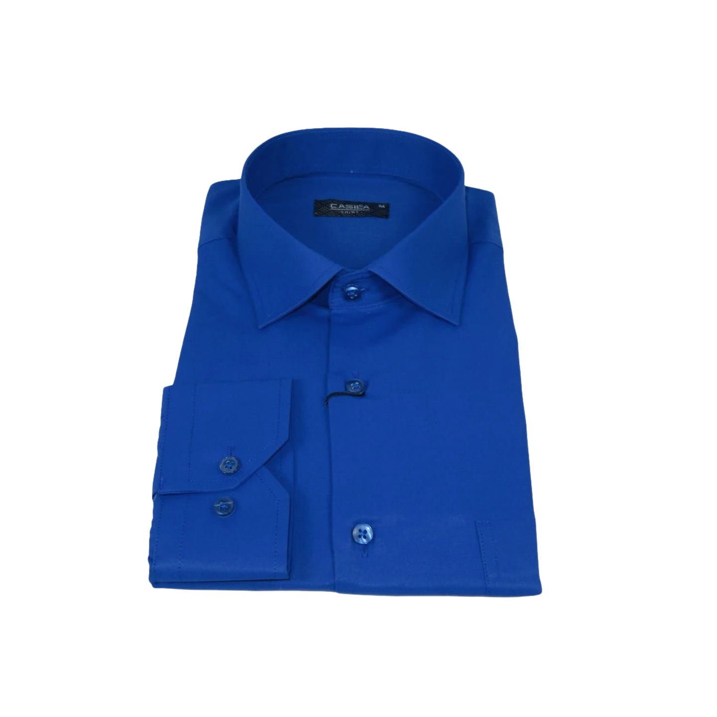 Men's Shirt By CASILA Turkey Cotton Blend Long Sleeves 502000-04 Solid Royal