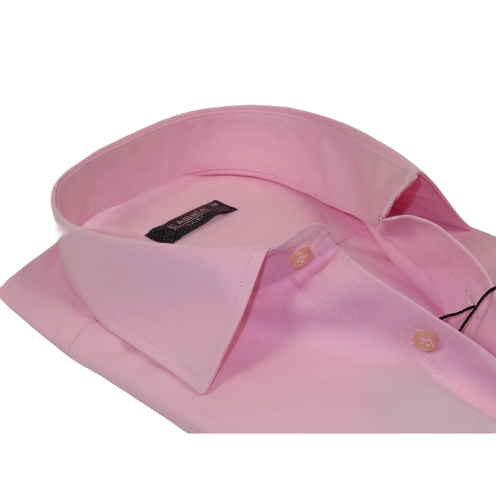 Men's Shirt By CASILA Turkey Cotton Blend Long Sleeves 502000-08 Solid Pink