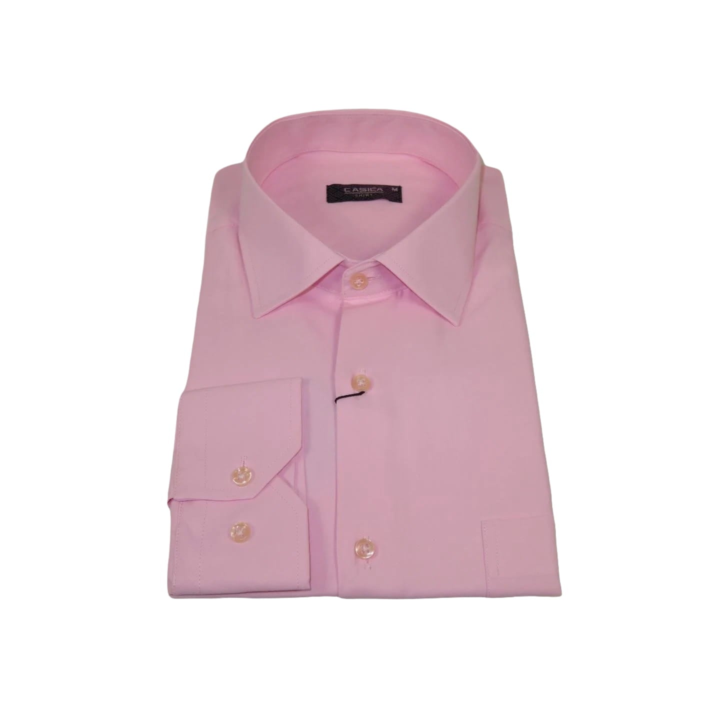 Men's Shirt By CASILA Turkey Cotton Blend Long Sleeves 502000-08 Solid Pink