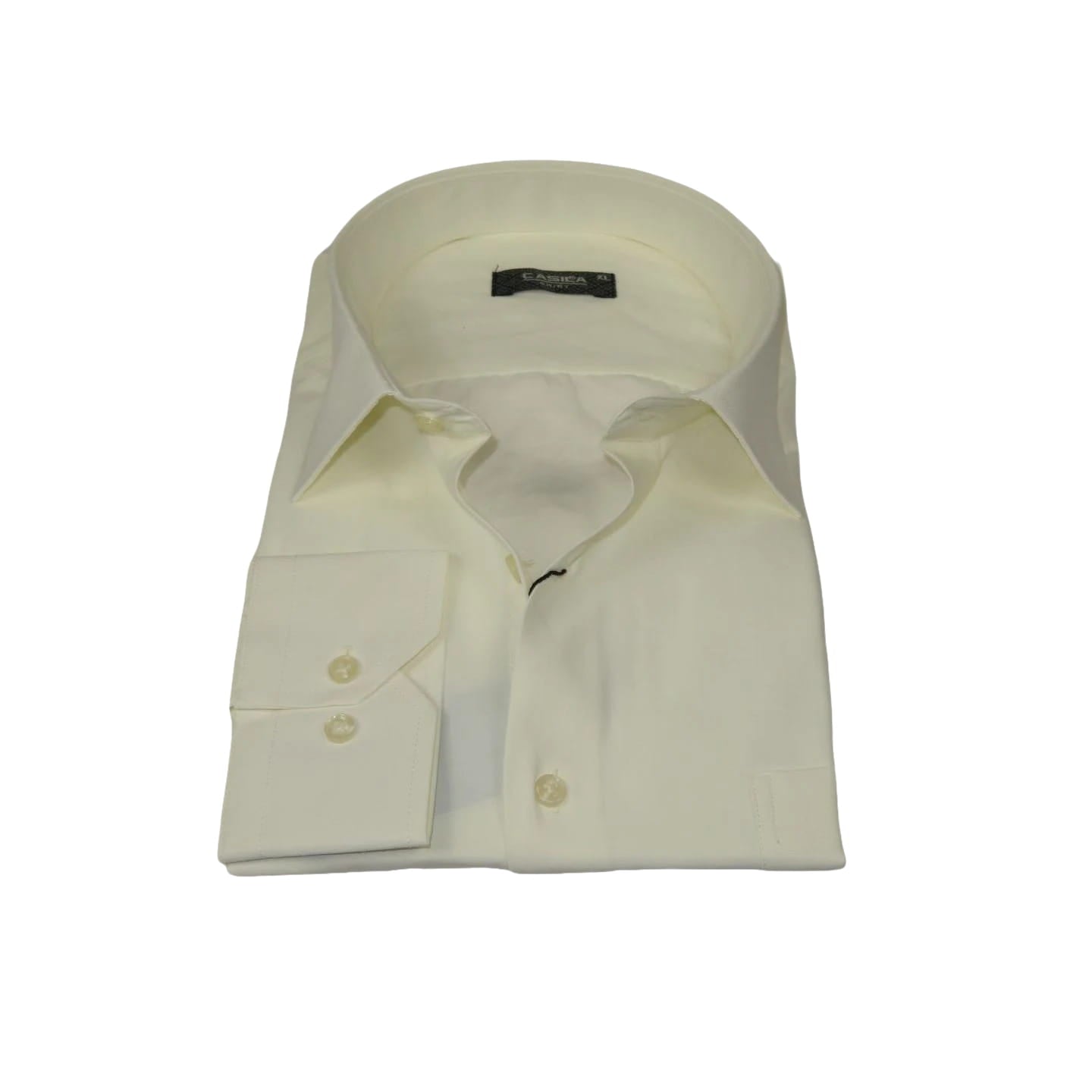 Men's Shirt By CASILA Turkey Cotton Blend Long Sleeves 502000-14 Solid Ivory