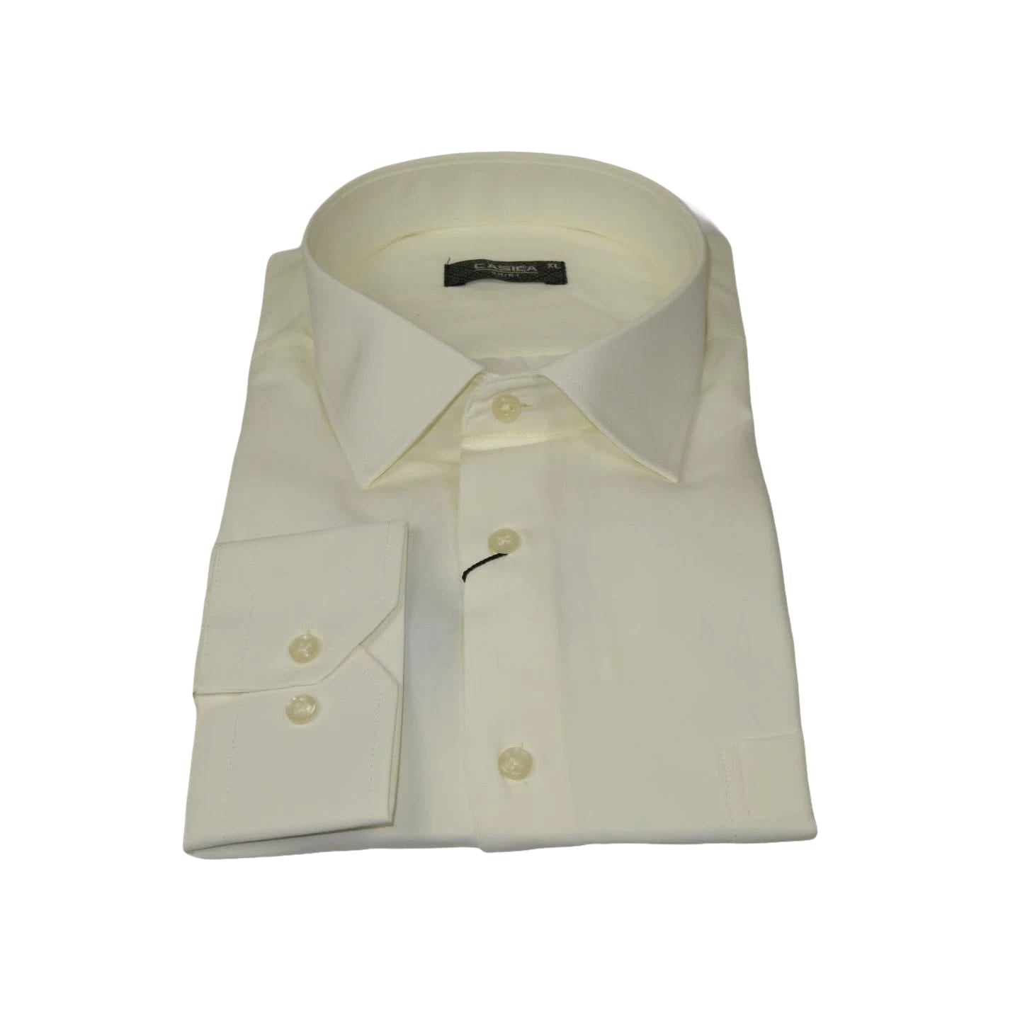 Men's Shirt By CASILA Turkey Cotton Blend Long Sleeves 502000-14 Solid Ivory